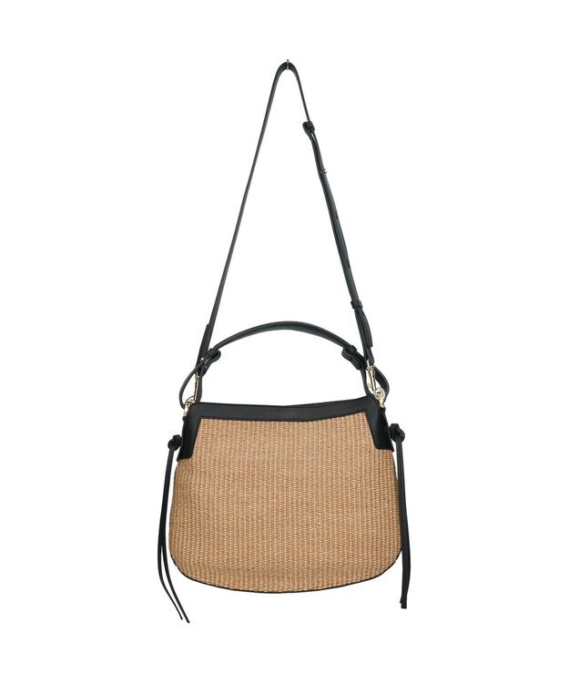 INTER-CHAUSSURES 【LORISTELLA】2WAY異素材コンビネーションショルダーバッグ ブラックコンビ