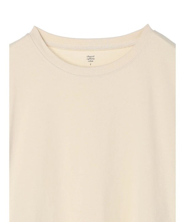 Green Parks 汗じみ防止クルーネックスリットチュニック Ecru