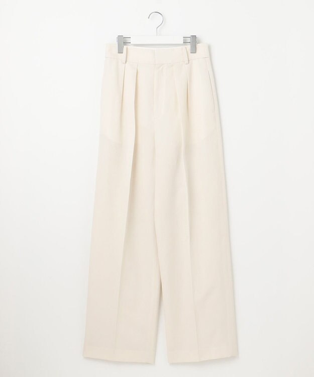 23区 【エステータ】ウールリネン タックワイドパンツ ホワイト系