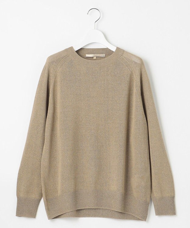 自由区 【XSサイズ～/洗える】ペーパーブレンド ニット ベージュ系