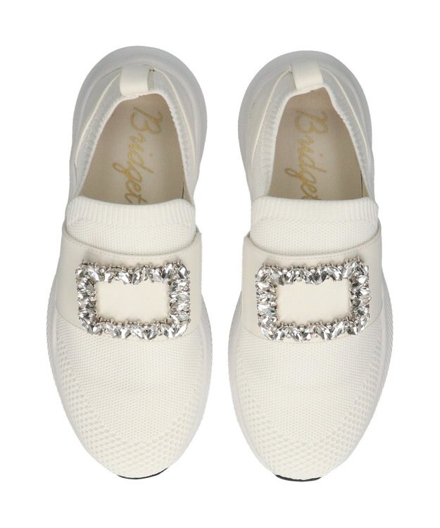 Bridget Birkin 【Bridget Birkin】ビジューバックルニットスニーカー ホワイト