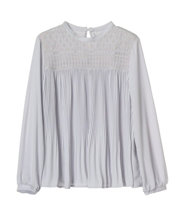 earth music&ecology レースプリーツブラウス Sax