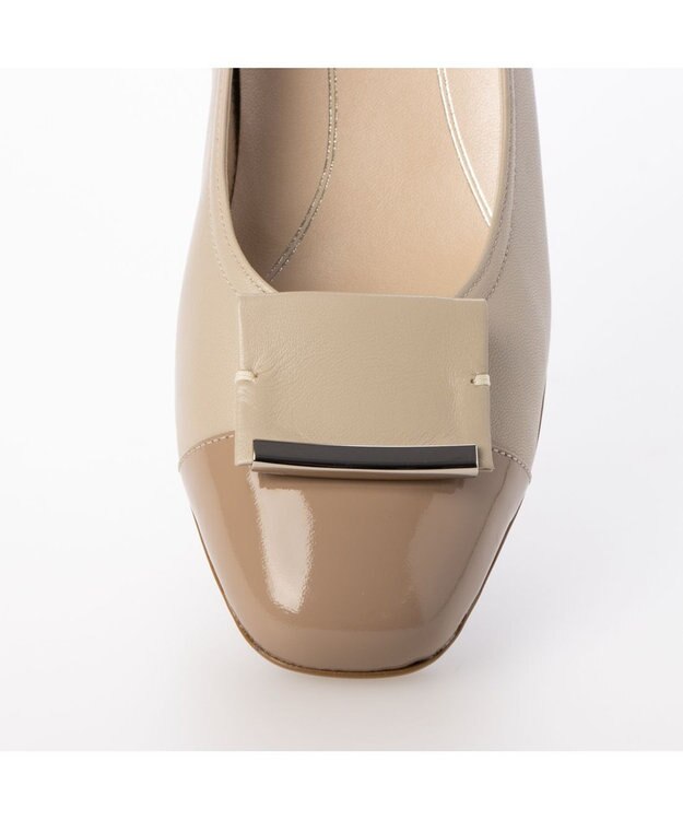 Riz raffinee <Riz raffinee>【3E】ローヒールスクエアパンプス ライトベージュ