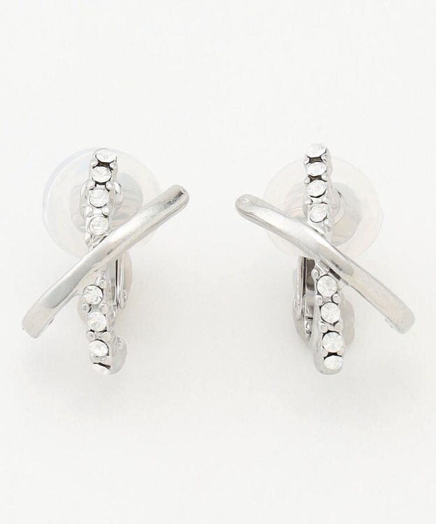 ANY 【WEB限定】クロスフープイヤリング(両耳用) シルバー