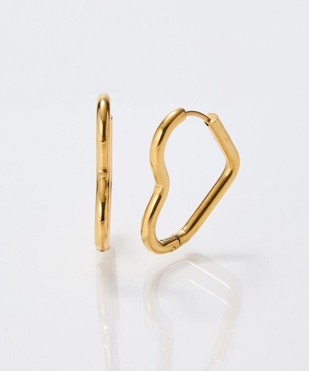 Phoebe 【金属アレルギー対応】グロウハートフープワンタッチピアス　ゴールド/ステンレス ゴールド