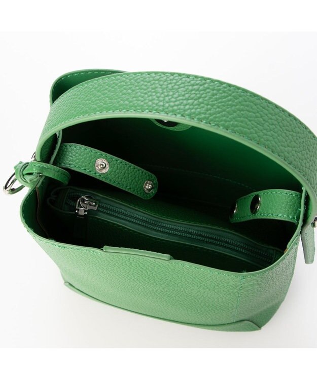 UNBILLION カシュカシュ cachecache / シボ合皮ミニバゲットバッグ グリーン