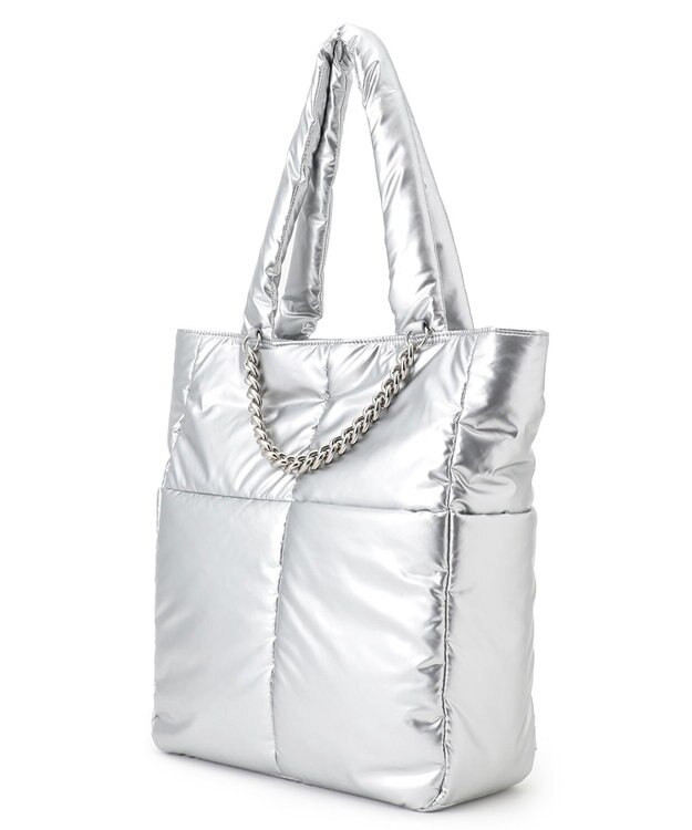 23区 パデッド チェーン トートバッグ シルバー系