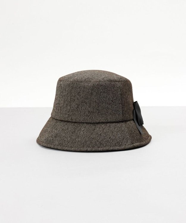 AURORA 【 LANVIN COLLECTION（ランバン コレクション） 】ラメツイードクロッシェハット ゴールドブラウンラメ