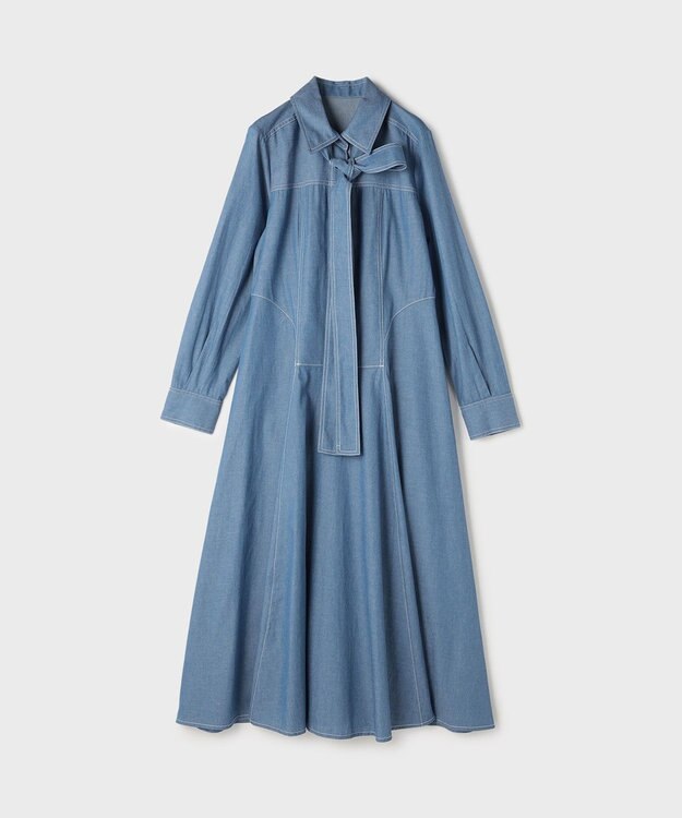 GRACE CONTINENTAL シャツフレアワンピース ブルー
