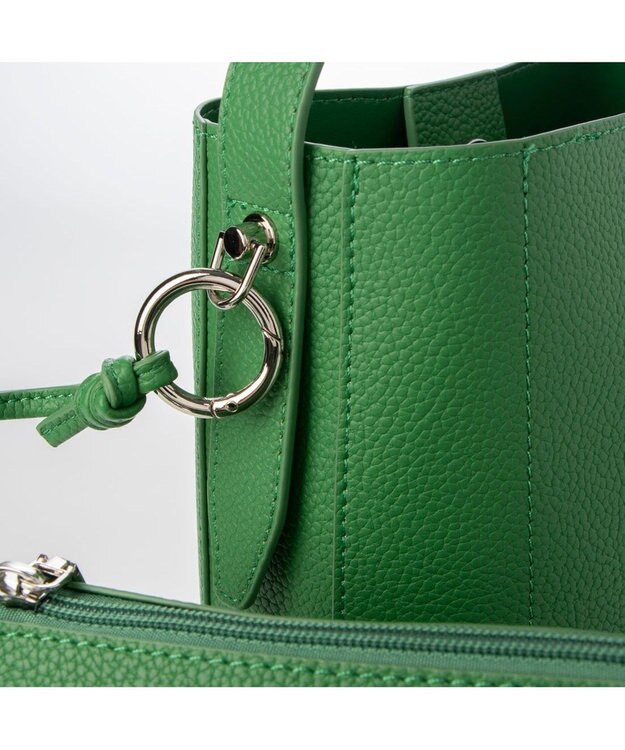 UNBILLION カシュカシュ cachecache / シボ合皮ミニバゲットバッグ グリーン