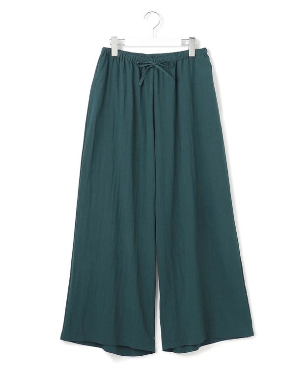 J.PRESS YORK STREET 【WOMEN】ワッシャーリラックス ワイドパンツ ダークグリーン系