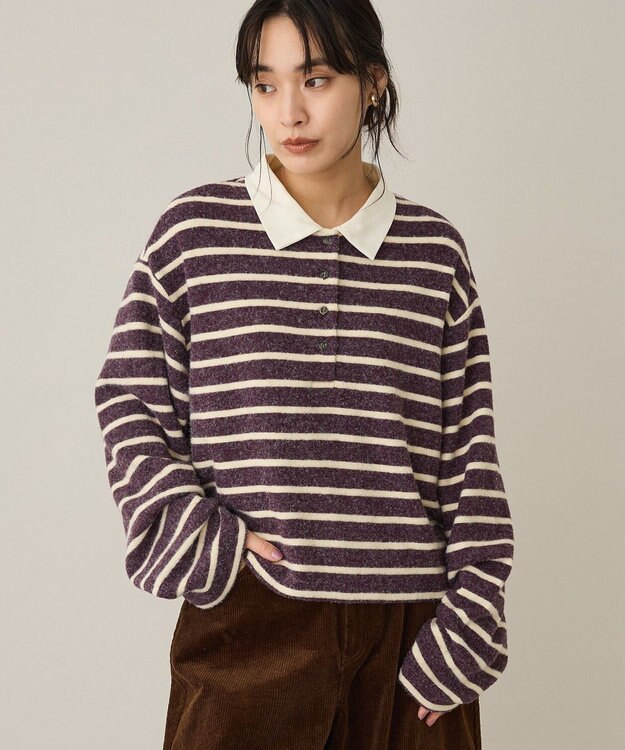 CRAFT STANDARD BOUTIQUE ボーダーラガープルオーバー Deep Purple