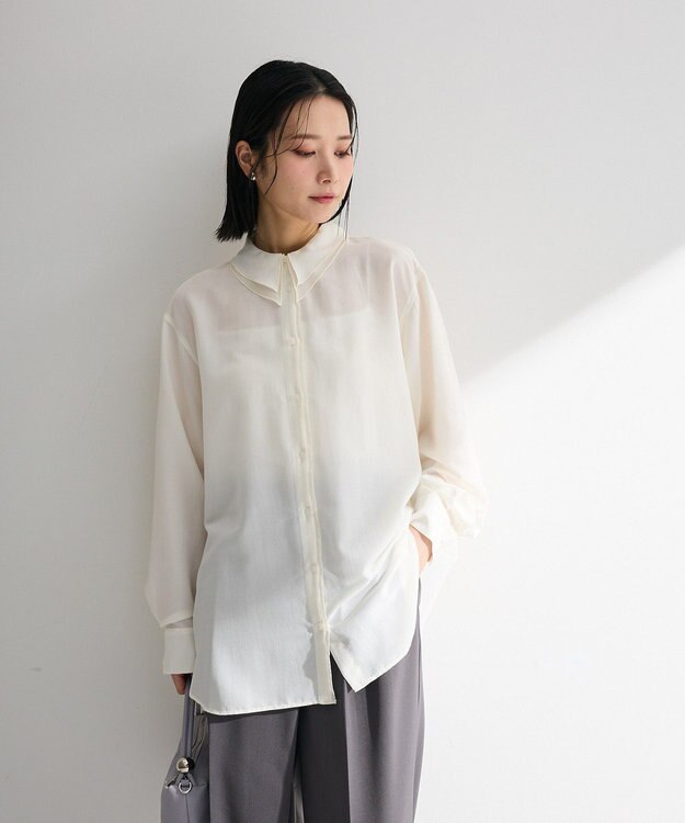 Green Parks レイヤード風ＢＩＧシャツ Off White