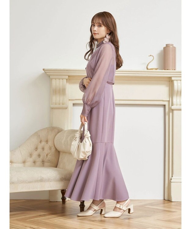 earth music&ecology ＳＥＴ２点シアーボレロ＋キャミワンピース Grayish Pink