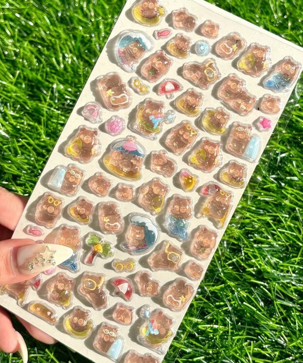 WEGO ぷっくりカピバラステッカー 柄4