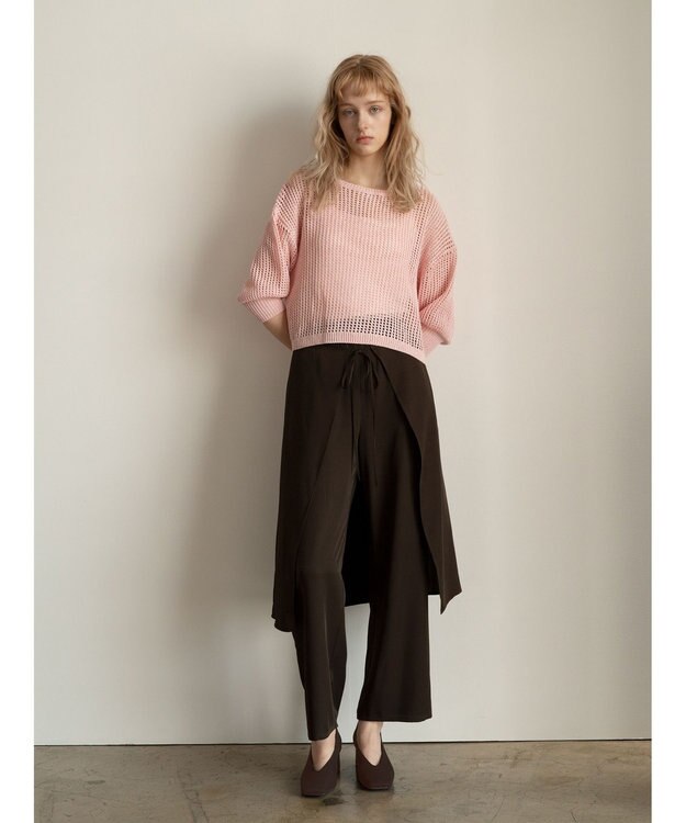 Te chichi ラップスカートレイヤードストレートパンツ《2025Autumn catalog item》 ブラウン