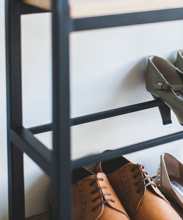 tower 立ちやすいベンチシューズラック タワー  ブラック ブラック