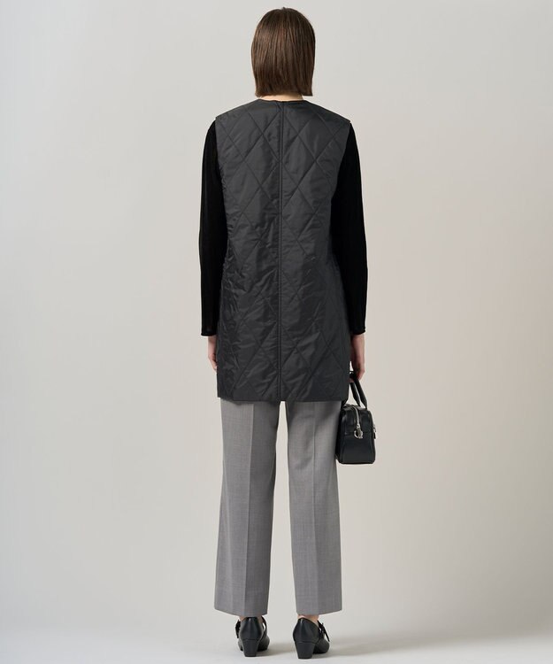 ICB 【洗える・リバーシブル着用可】T/Wツイルキルト リバーシブル パディング ジレ ライトグレー系