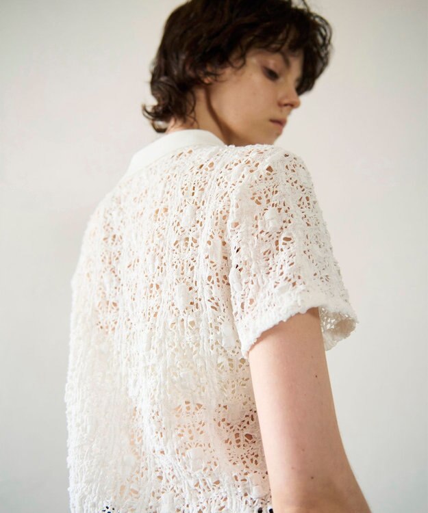 GRACE CONTINENTAL レースカットスキッパートップ ホワイト