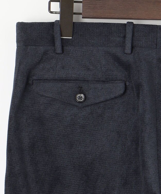 JOSEPH ABBOUD 【軽量】ブロックベロア ストレッチ パンツ ネイビー系