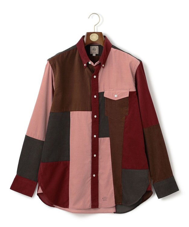 J.PRESS MEN コーデュロイパッチワークシャツ ワイン系9