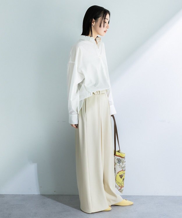 Green Parks イージーケア抜け衿シャツ Off White