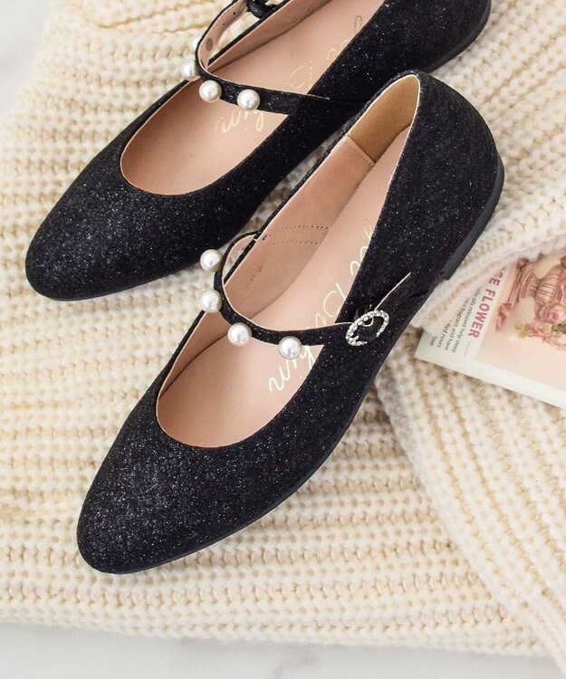 Bridget Birkin 【Bridget Birkin】パールストラップメリージェーンパンプス ブラック