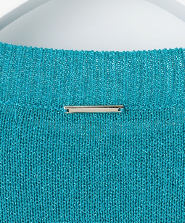 自由区 【XSサイズ～/洗える】ペーパーブレンド ニット ブルー系