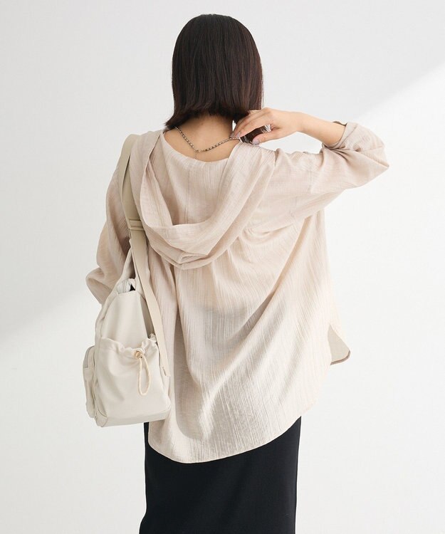 Green Parks シアーフードシャツ Beige