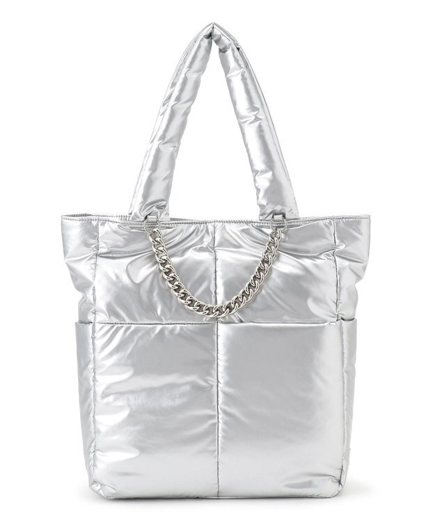 23区 パデッド チェーン トートバッグ シルバー系