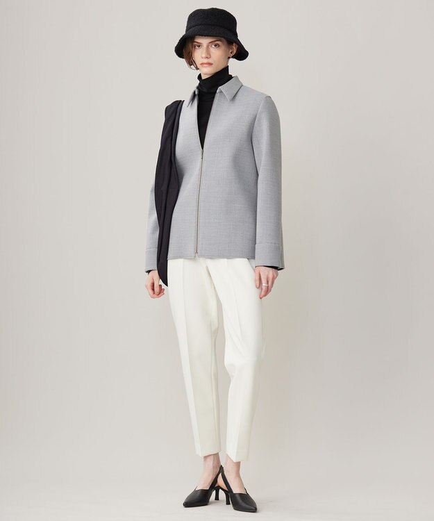 ICB L モスリンボンディング ブラウス ライトグレー系