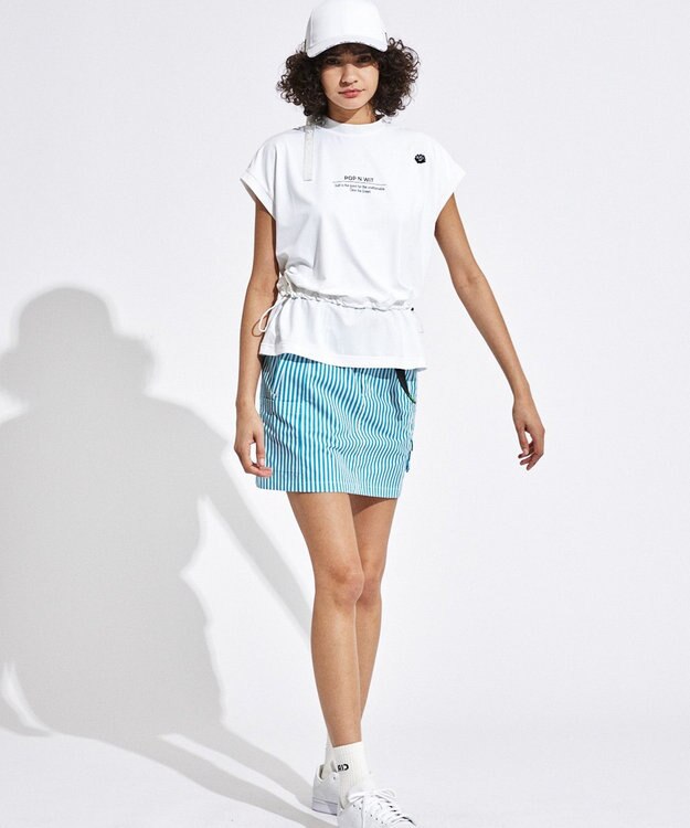 PW CIRCULUS 【UVカット / 吸水速乾 / 伸縮性抜群】【WOMEN】ウエスト切り替えモック T ホワイト系