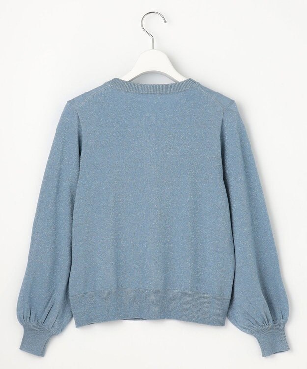 Feroux 【洗える】ラメニットカーディガン ブルー系