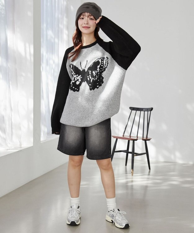 WEGO フラッフィーグラフィックBIGニットプルオーバー 柄10