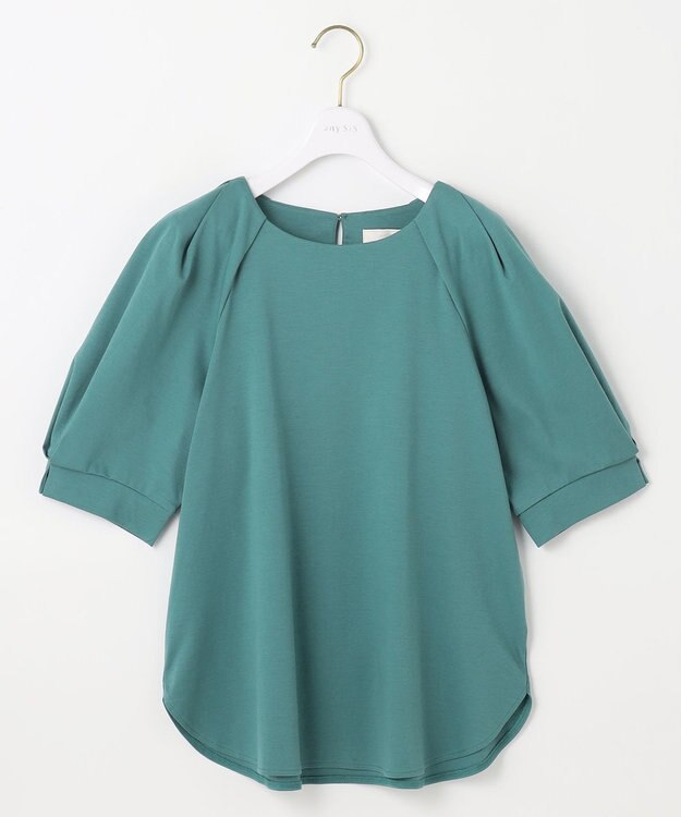 ANY SIS L 【接触冷感・UVケア】着映えタックスリーブ カットソー グリーン