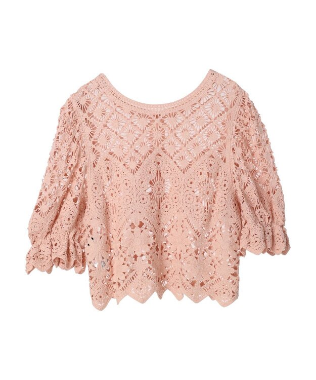 Green Parks ・ＳＵＧＡＲ　ＳＰＯＯＮ　２ｗａｙクロシェカーディガン Pink