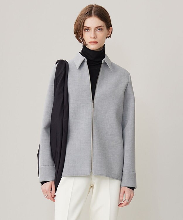 ICB L モスリンボンディング ブラウス ライトグレー系