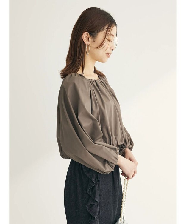 Green Parks ■ＥＳＣＡＲ　ギャザーショートプルオーバー Gray Beige