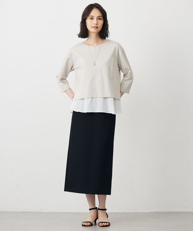 J.PRESS LADIES S ダンボールジャージー ナロー スカート ブラック系