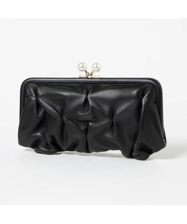 UNBILLION perche タックボンディングがま口長財布 ブラック