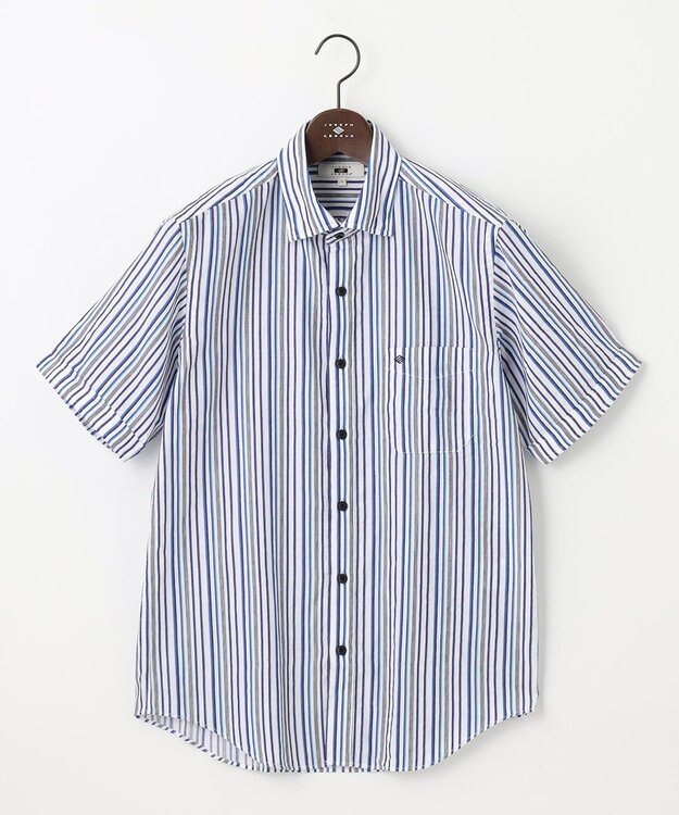 JOSEPH ABBOUD 【キングサイズ・サステイナブル】ソアロンストライプ シャツ ダルブルー系1