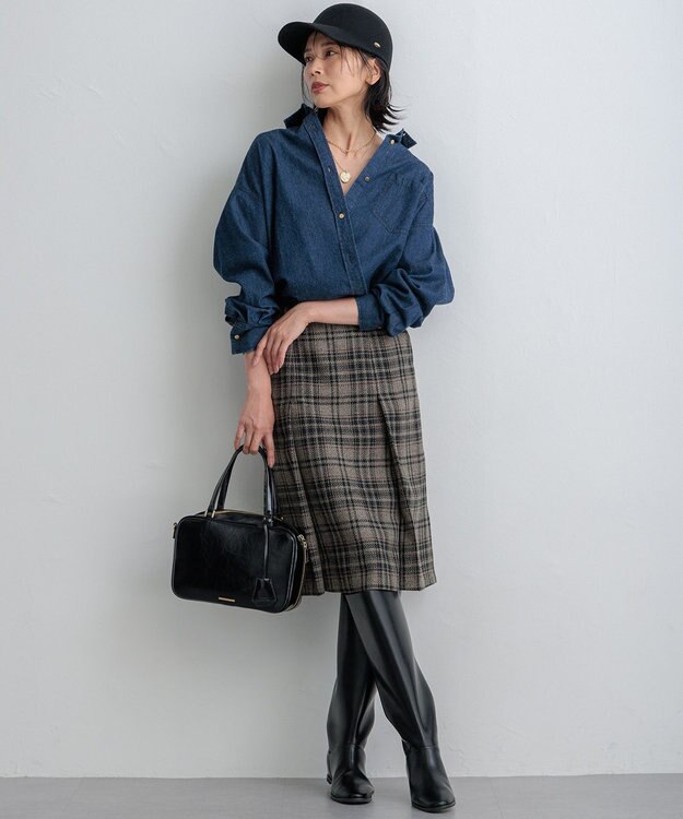 23区 【見上愛さん着用】フェルト キャップ ブラック系