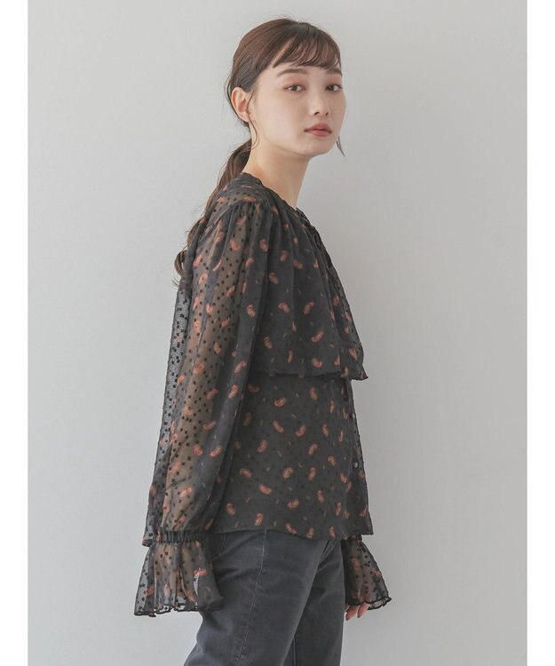 AMERICAN HOLIC ドビーシフォンフリルブラウス Paisley