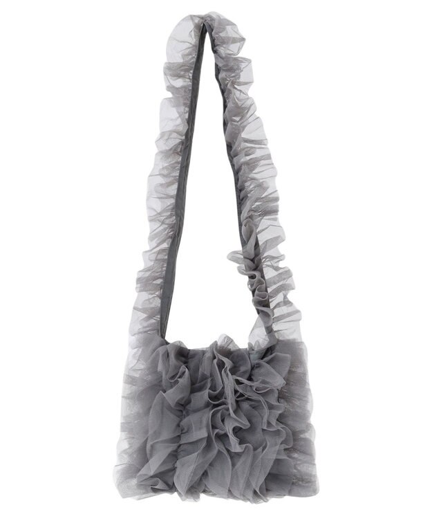 Green Parks ・ＱＵＯＮ　チュールフリルミニショルダー Gray