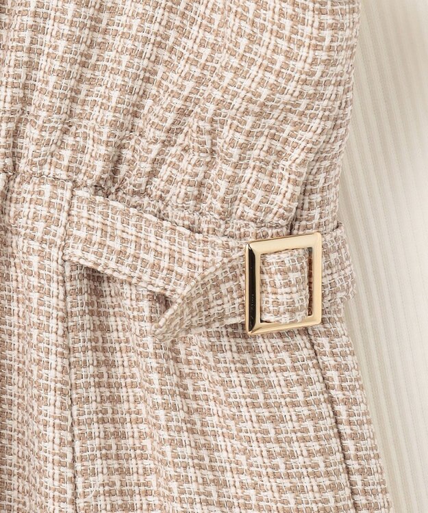 ANY SIS 【洗える】ツイード調ワンピース  セット ベージュ系