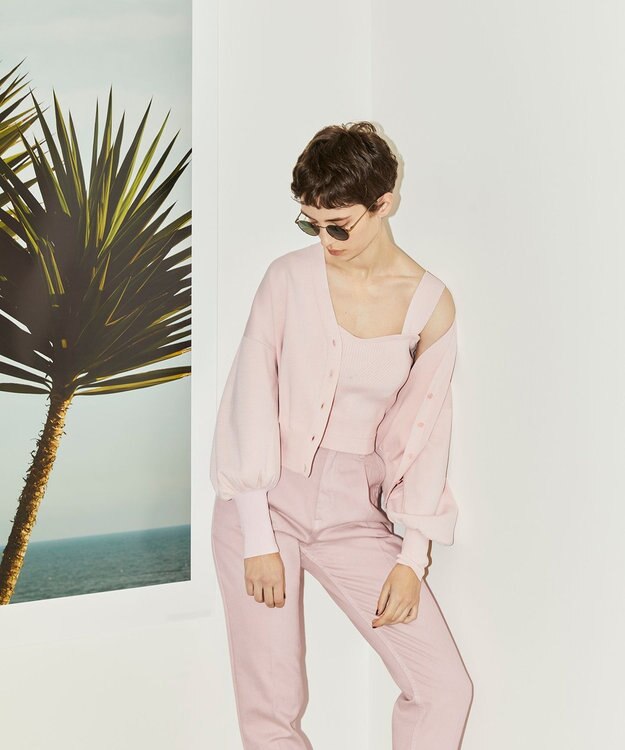 uncrave 【uncrave WHITE】テーパード デニムパンツ ピンク