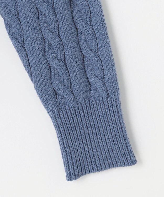 組曲 【ビジューボタン付き】SOBANE ケーブルプルオーバー ニット ブルー系