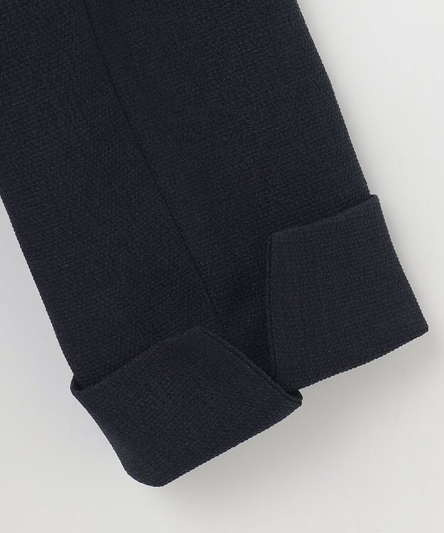 J.PRESS LADIES ナチュラルツイードストレッチ ノーカラー ジャケット ネイビー系