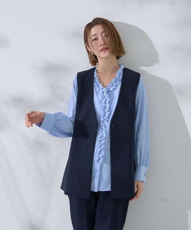 YECCA VECCA ノーカラージレ Navy