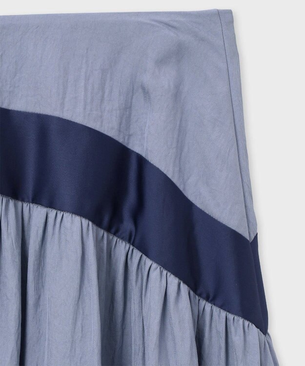 Paul Smith ウィメンズ アセテート ギャザースカート グレイッシュブルー